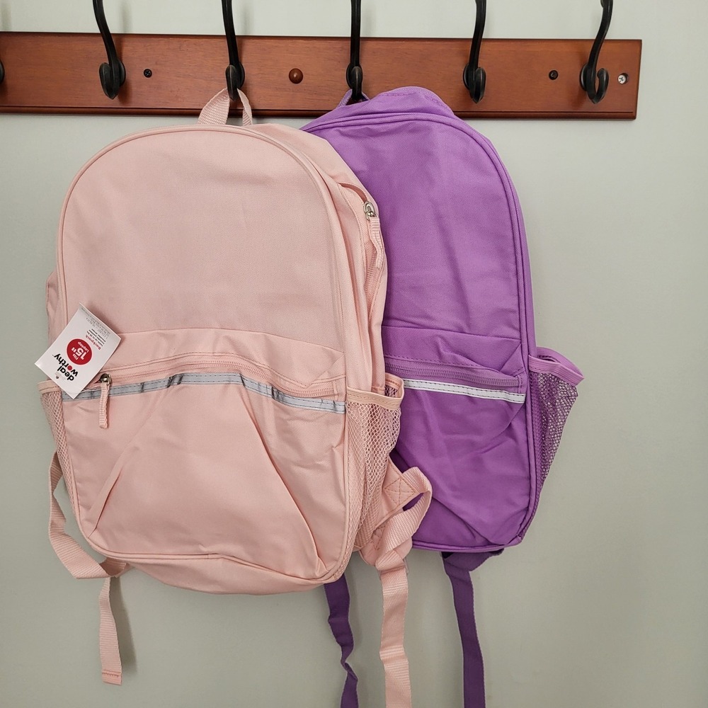 2 Deal Worthy Backpacks Pink Blush Purple‎ Hold 25 Lbs 15" Laptop